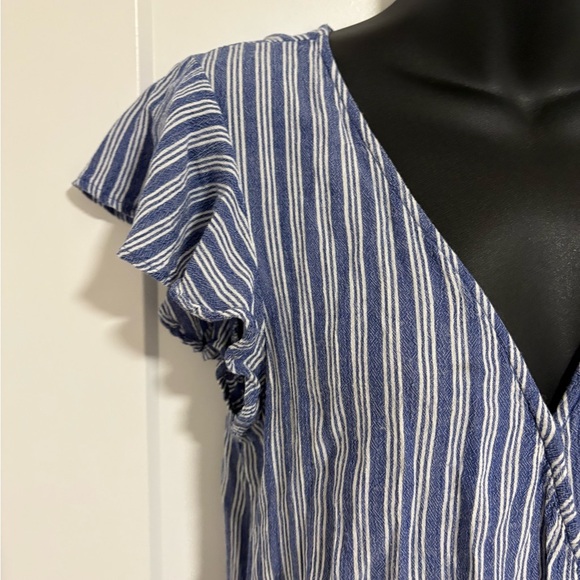 American Eagle Blue Striped Wrap Short Summer‎ Mini Dress Size Small - Picture 5 of 13